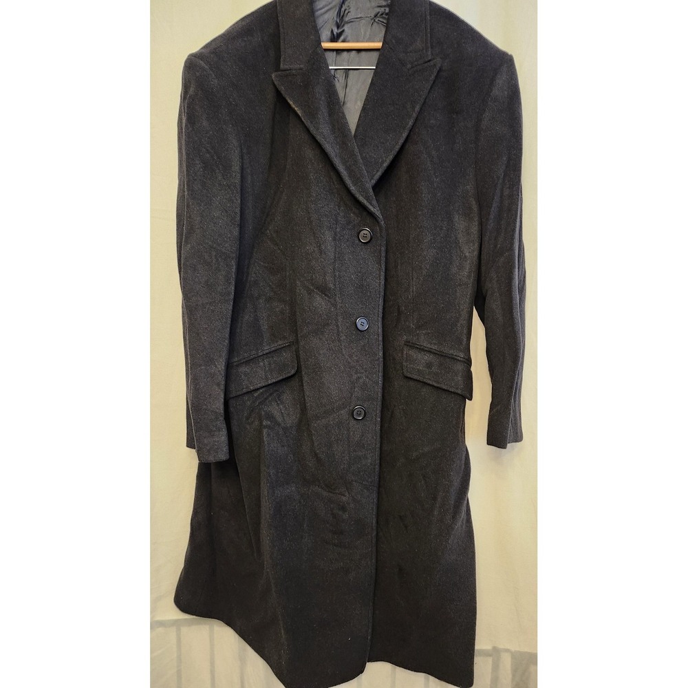 Marco Renati Coat Mens 48 Gray Wool Cashmere Blend Long Overcoat Lined‎